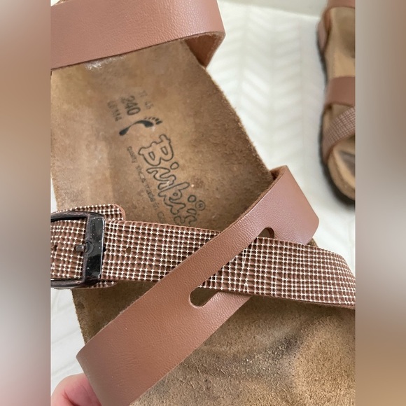 Birkenstock Birki’s Lillie Brown Plaid Ankle Strap Women 37 / US 6 Sandals Fall - Picture 6 of 7